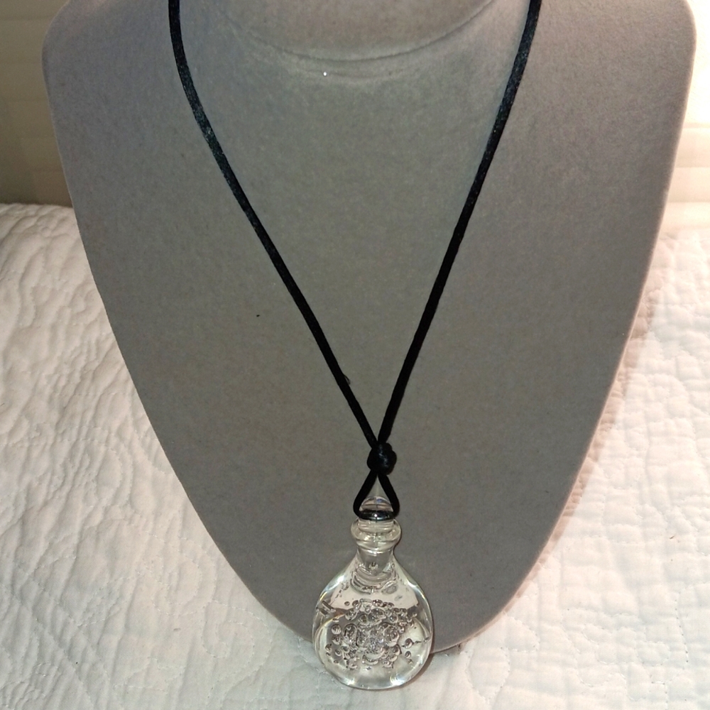 Clear Bottle Necklace on Rope